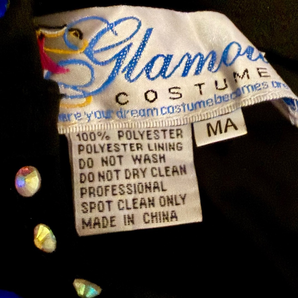 Glamour Blue Sequin Dance Attached 2-piece with Strappy Detail - Size M - Picture 10 of 10